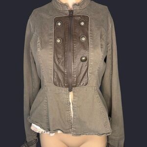 Disney Vintage 90s Peter Pan jacket featuring genuine leather patchwork